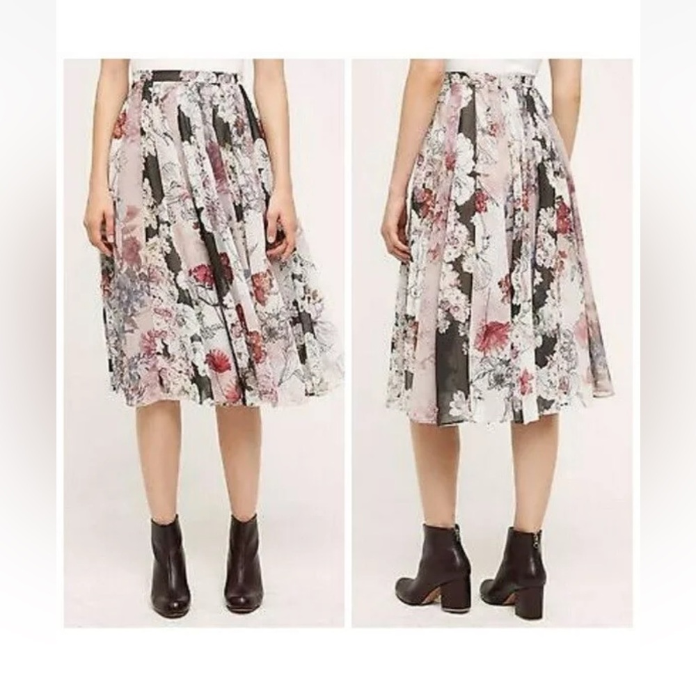 Anthropologie VARUN BAHL Floral Midi Skirt